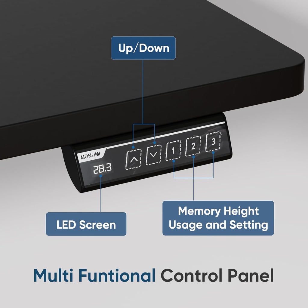 48" x24" Electric Height Adjustable Standing Desk,Black | Ergonomic Home Office Computer Gaming Desks with Memory