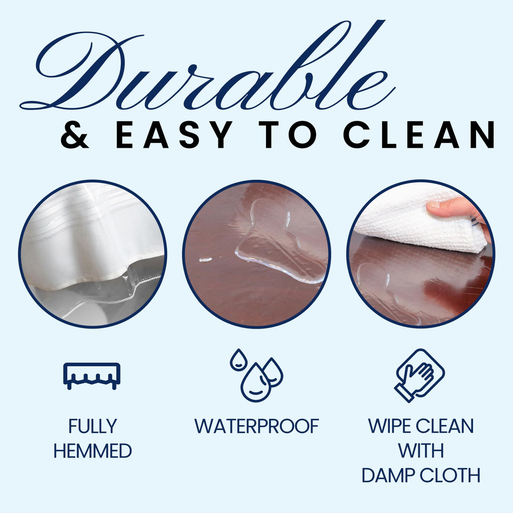 Heavy Duty Clear Plastic Table Cover Protector Round 70 Inch - Waterproof, Oil Proof, Wipeable Vinyl Tablecloth