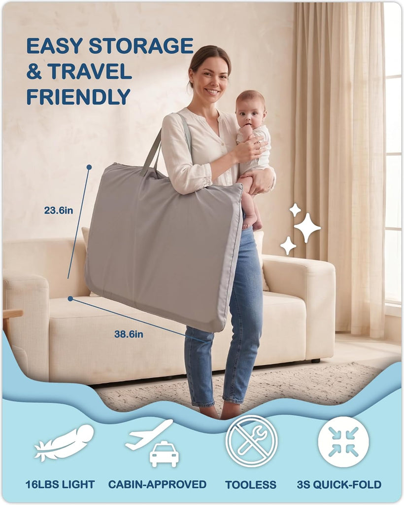 Bassinet Bedside Sleeper for Baby, 2 in 1 Baby Crib for Newborn, Bedside Bassinet with 4 Auto-Lock Wheels &