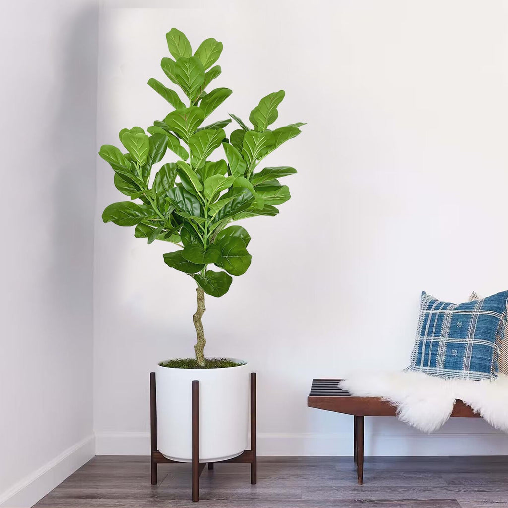 Artificial Fiddle Leaf Fig Tree, Faux Plant Decoration, 48" Tall
