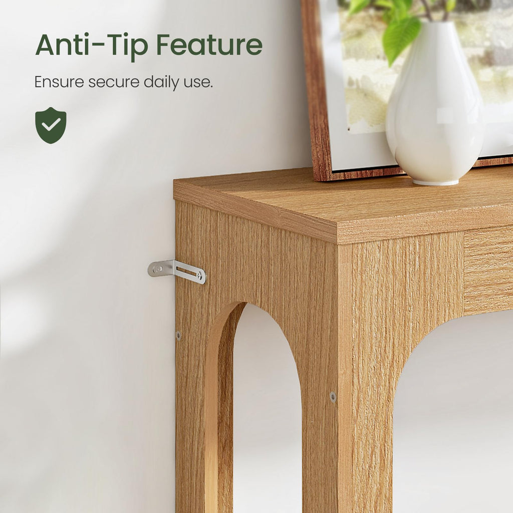 Farmhouse Console Table, 47.2 inches, Light Walnut