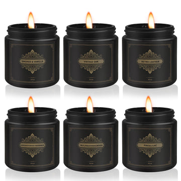 Gifts for Men, 6 Pack Scented Candles for Men, Scented Candles Set Soy Candles Him, Father's Day Gifts, Scents of