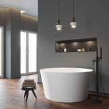 Dowell 078 48" Round Luxury Stone Resin Solid Surface Freestanding Bathtub White Modern-Roud 48"
