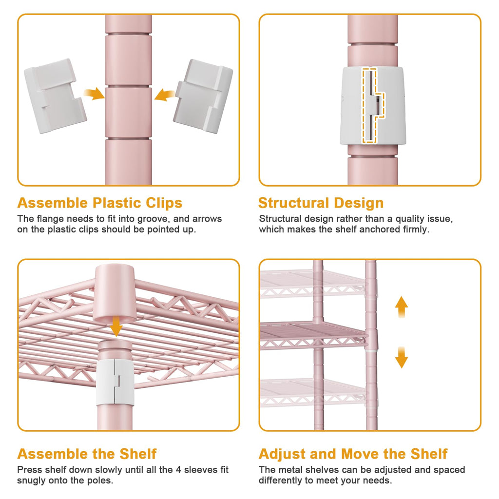 E7 Garment Rack, Heavy Duty Clothes Storage System with Extendable Rod
