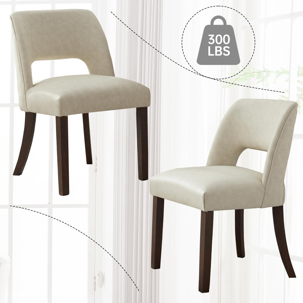 Modern Set of 4 with Rubberwood Legs, Beige