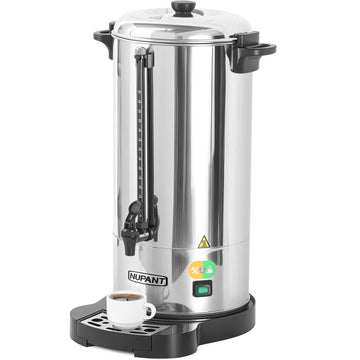 Commercial Coffee Urn 100 Cup/15L Coffee Dispenser with Upgraded Percolator, 304 Stainless Steel Hot Water Urn