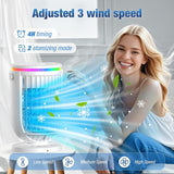 Portable Air Conditioners,Personal Mini Air Conditioner Fan with 3 Speeds,7 Colors Night Light