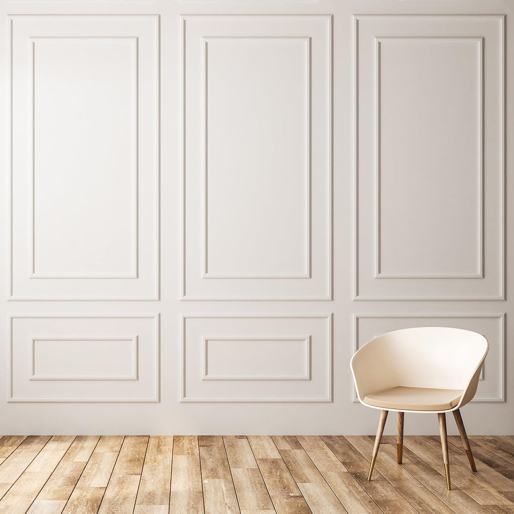 3 Set Peel and Stick Wall Molding Kit Panel, 31x54 in