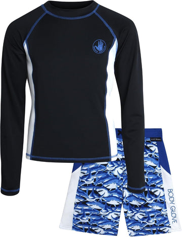 Boys 2 Piece Swim Set Rash Guard & Swim Trunks