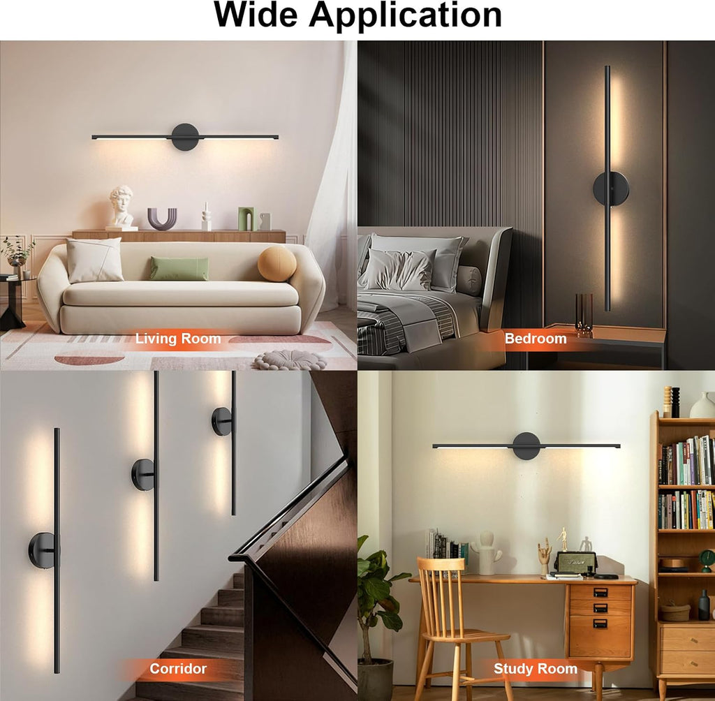 Battery Operated Wall Sconces Set of Two, Rechargeable Wall Lights with Remote Control, Dimmable 3000K-6000K LED Wall