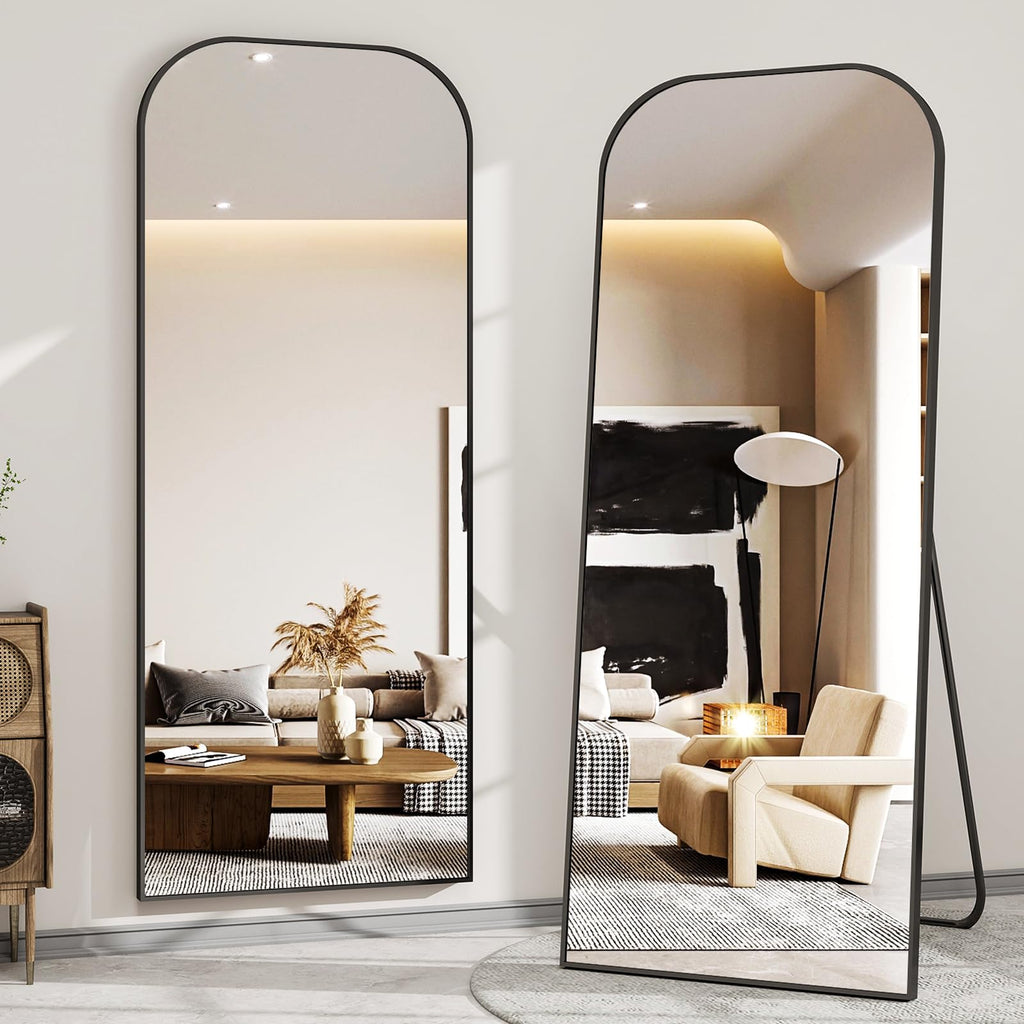 56x21 Inch Full Length Mirror - Large Floor Standing & Wall Mountable Full Body Mirror with Sturdy Aluminum Frame