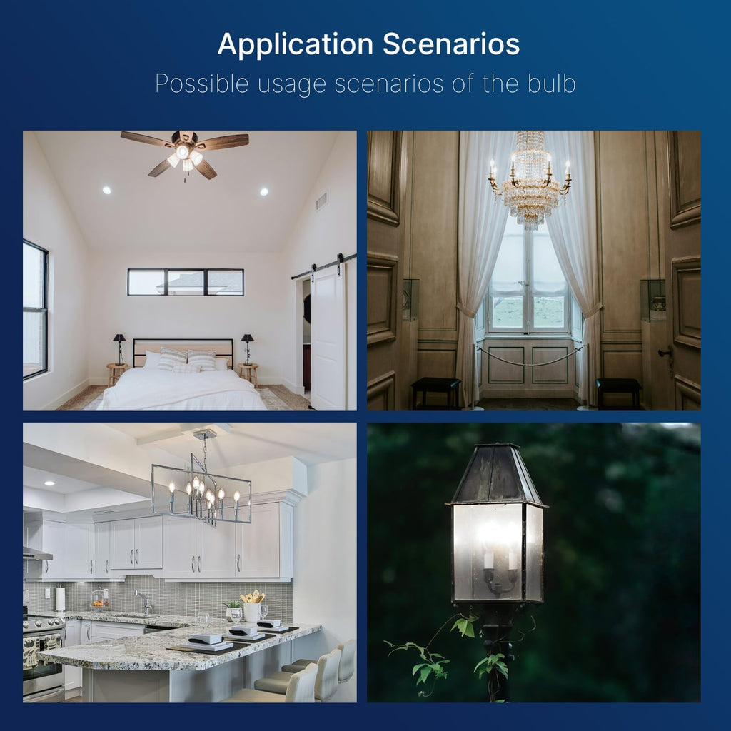 5000K Daylight B10 Dimmable LED E12 Candelabra Bulbs, 40W Equivalent LED Chandelier Light Bulbs, 450LM, Clear Glass