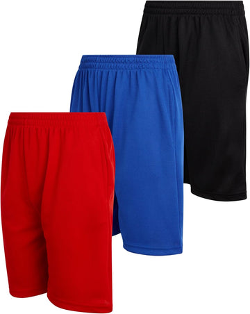 Boys Basketball Shorts 3 Pack Performance Active Mesh Shorts
