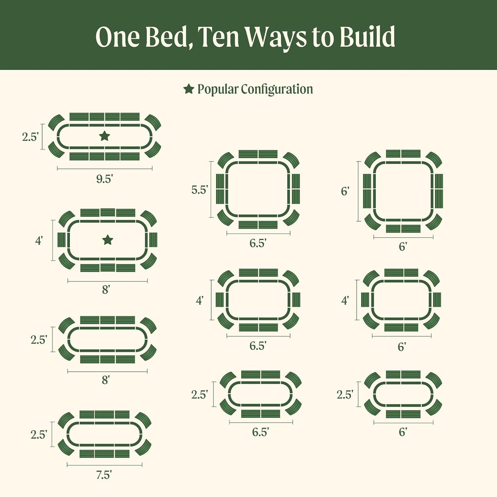 32" Extra Tall Raised Garden Bed Kits, 4 x 8 x 2.7ft Raised Planter Box Outdoor, 2.5 x 9.5 x 2.7ft Deep Root 10 in 1