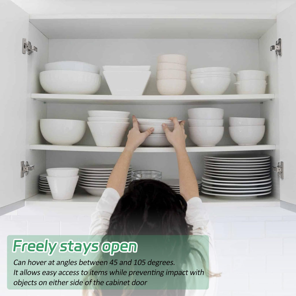 25 Pairs 50 Packs Half Overlay Hinge, Partial 1/4 inch Small Overlay Cabinet Hinges, Face Frame Soft Close Cabinet