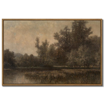 Vintage Landscape Art Prints Forest Lake Scenery Wall Art Moody Swamp Pictures Wall Decor Nature Wilderness