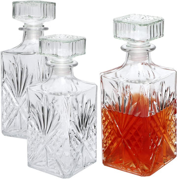 31 oz Whiskey Decanter,3 pack Glass Bottle - Set of 3