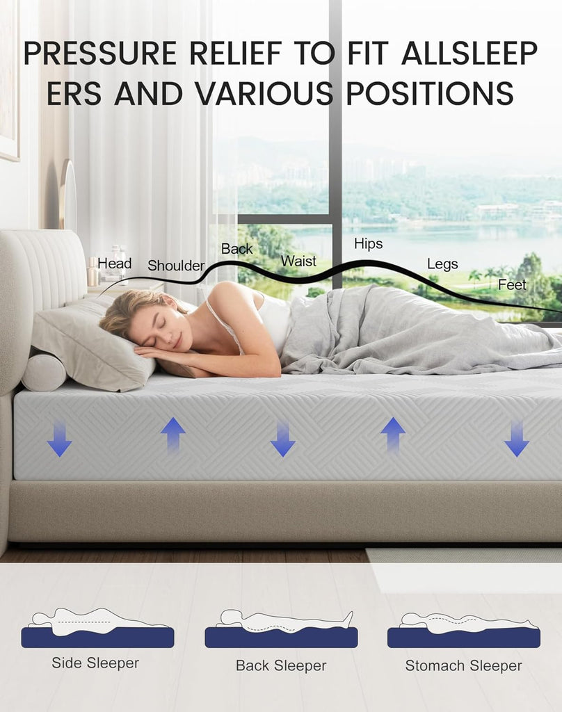 Queen Mattress 12 Inch Firm Memory Foam Mattress in a Box for Back Pain | Premier High Density Foam Bed Mattress with