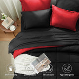 Anluoer Twin Comforter Set 5 Pieces, Black Bed in a Bag Bedding Set with 1 Comforter(68"*88"), 1 Pillow Sham
