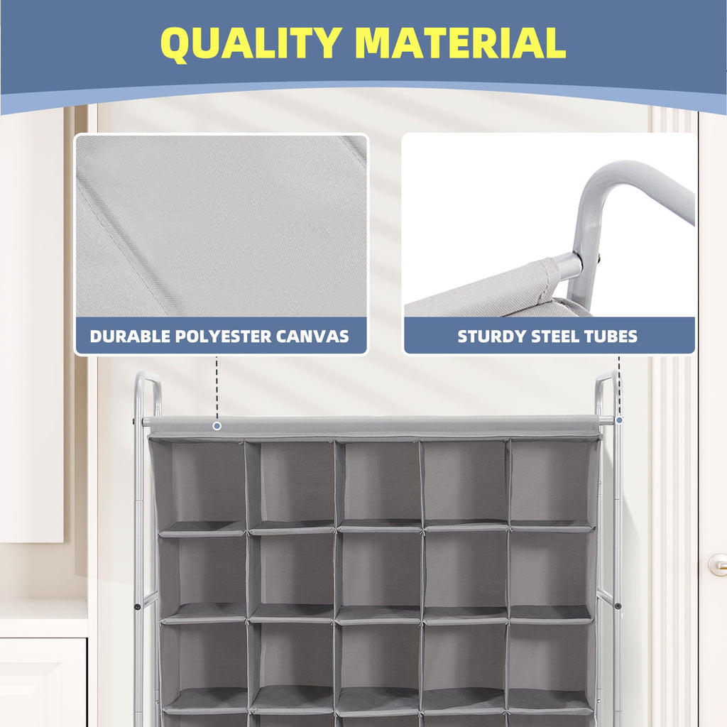 Shoe Cubby Organizer, Free Standing Shoe Cube Rack, Closet, 40-Cube Gray