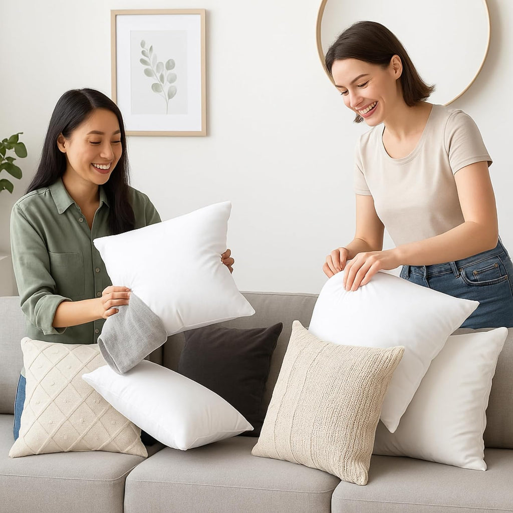 18x18 Pillow Inserts, Square, Shape Retention - White - Set of 2