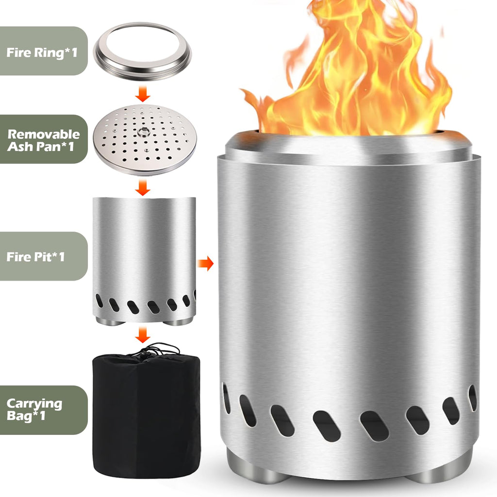 Tabletop Fire Pit, Smokeless Firepit Outdoor & Patio, Safe Burning Portable Mini Table Top Firepit with Carry Bag