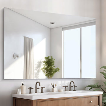 Frameless Mirror, 60x40 Mirrors for Wall, Large Bathroom Mirror for Over Sink, Rectangle Frameless Vanity Mirror with