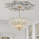 28'' Large PU Ceiling Medallion Combination Decorative 2.36'' ID French Style Chandelier Base Ceiling Medallion for