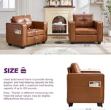 Modern Chaise Lounge Chair and Ottoman — Leather