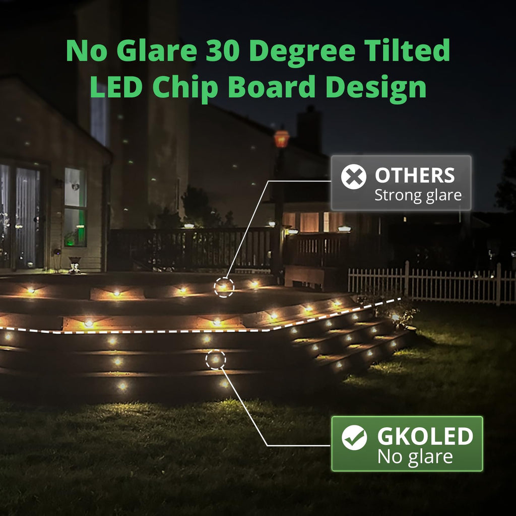 12 Pack Recessed Low Voltage LED Step Riser Light, Diameter 1" Mini Size Landscape Lighting for Outdoor Deck Stair