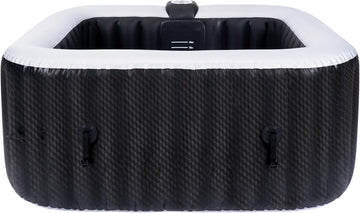 3 Person Square Inflatable Hot Tub with Smart Temperature Control & Accessory Set