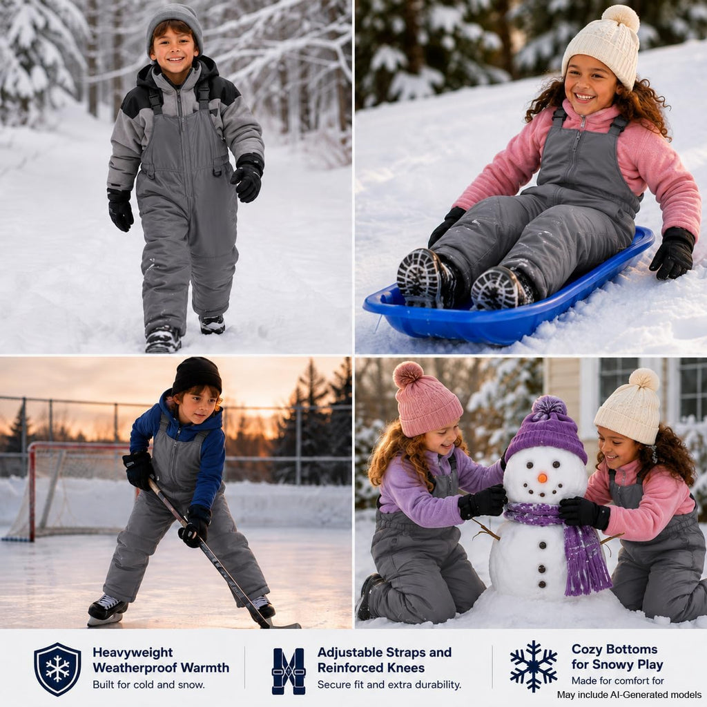Hero Kids Snow Bibs Waterproof Insulated Bib Overalls