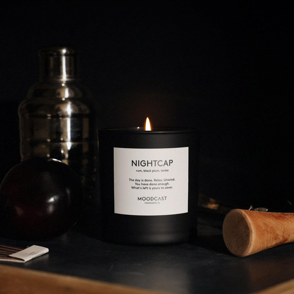 Nightcap Scented Candle - Aesthetic Candle, Rum, Black Plum & Tonka, Clean Coco Wax Blend, Vegan, Paraben-Free