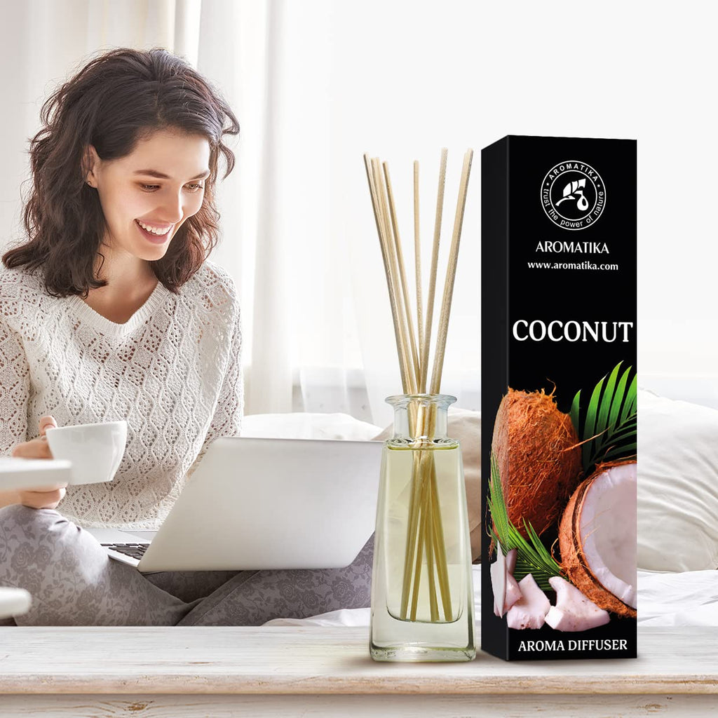 Coconut Aroma Diffuser 3.4 Fl Oz (100ml) - Reed Diffuser - Room Fragrance - Home Fragrance - Air Freshener - Coconut