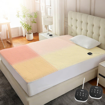 Multi-Zone Sherpa Fleece Heated Mattress Pad, Dual Control