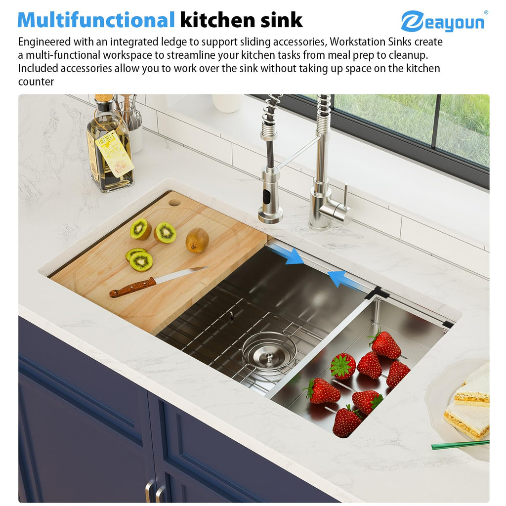 33 Kitchen Sink Undermount 33x19 Inch Undermount Sink Workstation