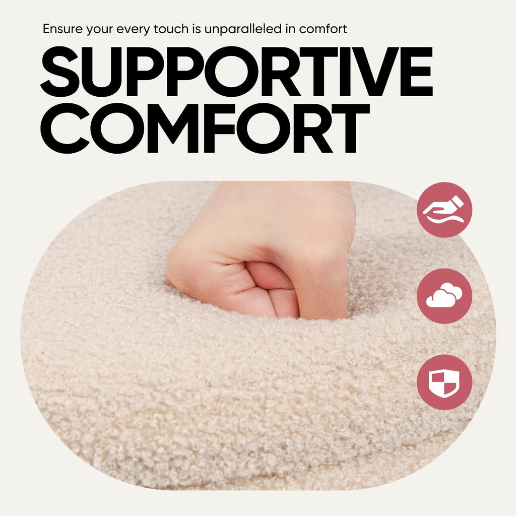 14.5" Round Storage Ottoman, Folding Ottoman with Storage