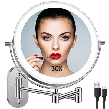 Rechargeable Wall Mounted Lighted Makeup Mirror