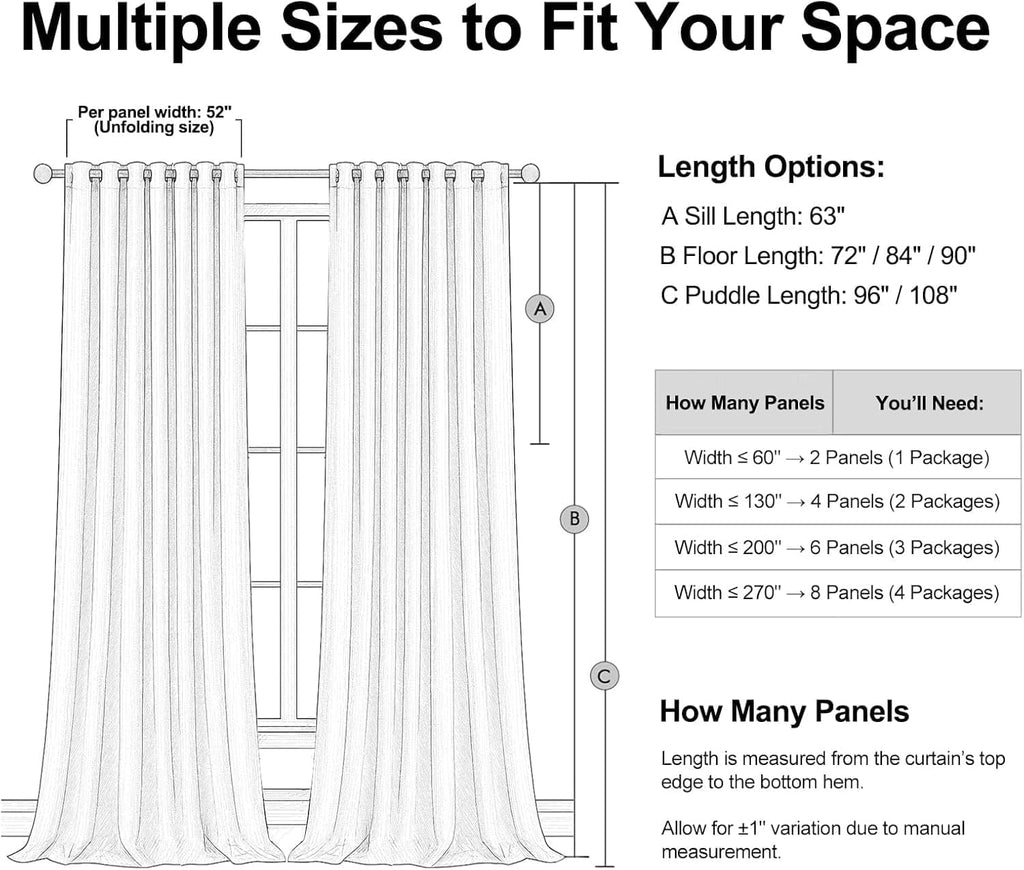 90 inch long 100% Blackout linen curtains 2 Panels set Beige White Window Drapes with Back Tab Rod Pocket Light