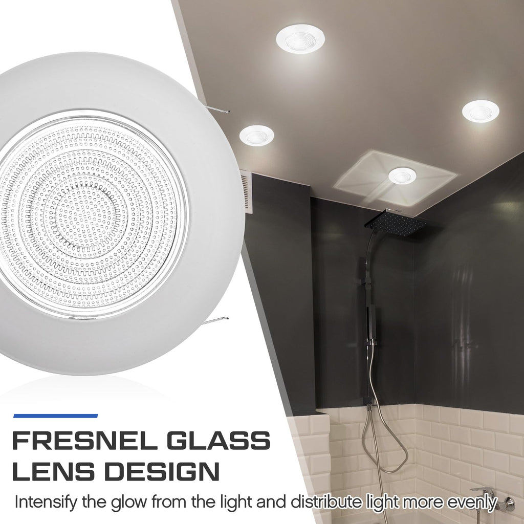 4 Pcs 6'' Shower Trim for Recessed Light Cover, White