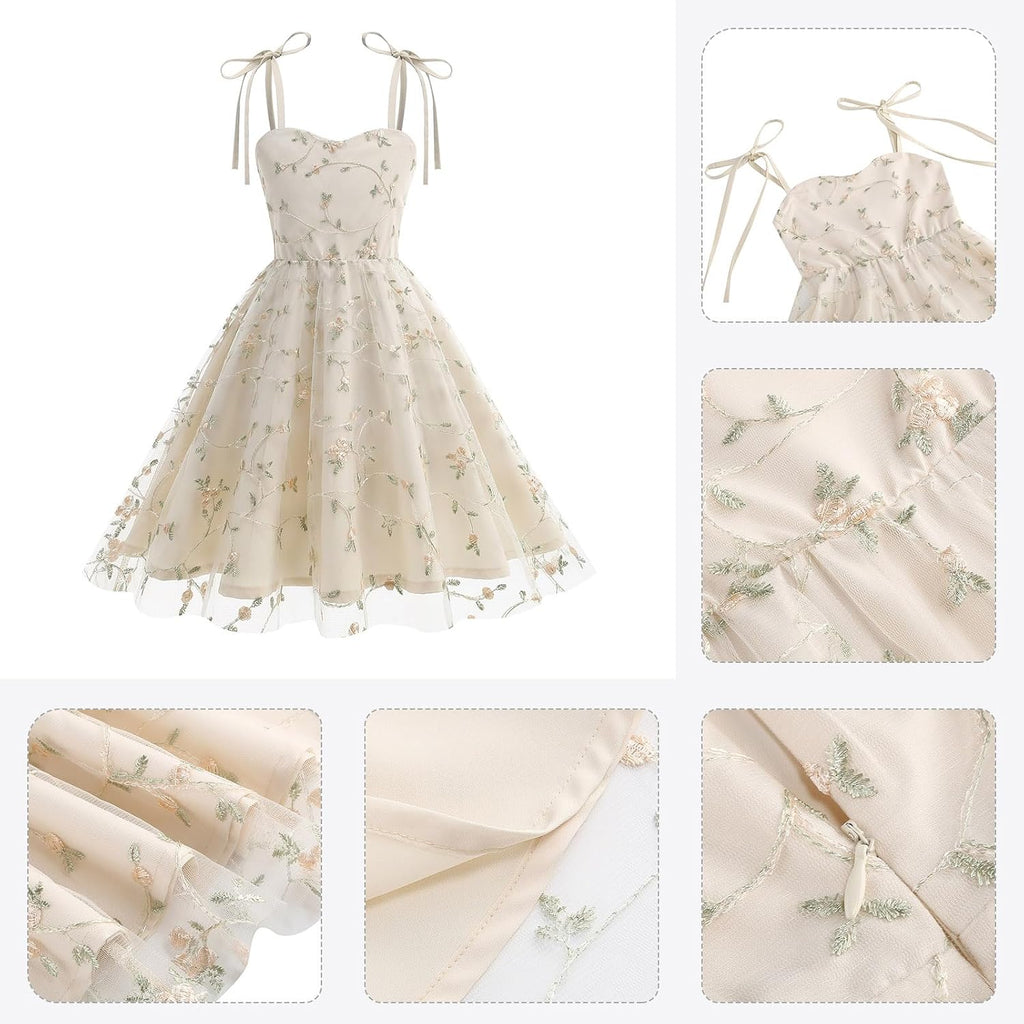 Embroidery Flower Girl Lace Dess for Kids Party Wedding Bridesmaid Tulle Dresses Princess Pageant Birthday Floral Gown
