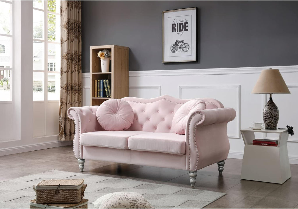 Old World Charm Loveseat, Pink
