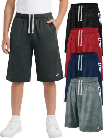 5 Pack Breathable Mesh Boy's Athletic Shorts Basketball Shorts