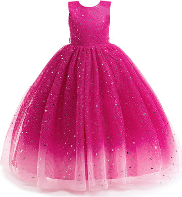 Flower Girls Tulle Dress Bridesmaid Sparkle Wedding Pageant Dresses Princess Birthday Party