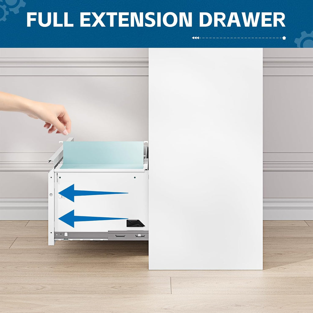 2-Drawer Metal File Cabinet, Lateral Vertical Filing Cabinets , Locking File Cabinet with Storage Shelves