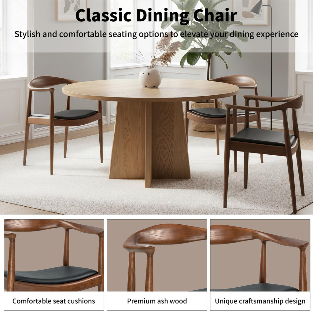 Kennedy Chairs, Mid Century Modern Dining Chairs with Arms (Walnut)
