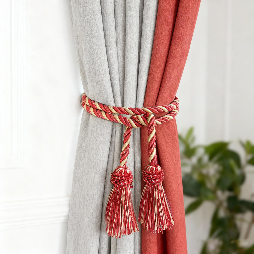 Curtain Tiebacks Handmade Decorative Curtain Holdbacks Rope with Tassel Curtain Pendant Rope Adjustable Ties Door