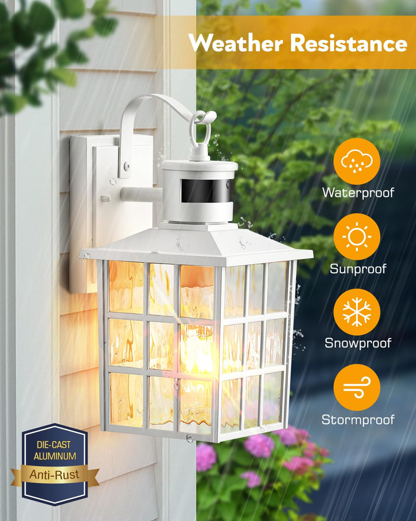 Motion Sensor Outdoor Porch Lights Wall Mount, Anti-Rust, Waterproof