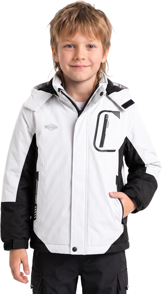 Boys' Ski Jacket Warm Winter Coat Waterproof Snow Jacket Hooded