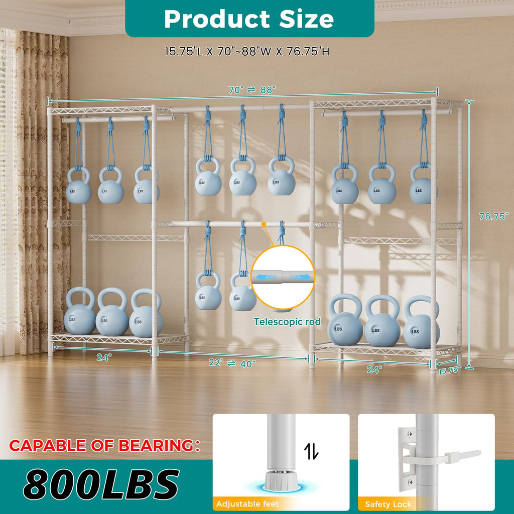 Heavy Duty Portable Closet Clothes Racks Wardrobe with Shelf
